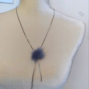 Accessorize pom pom necklace NWT